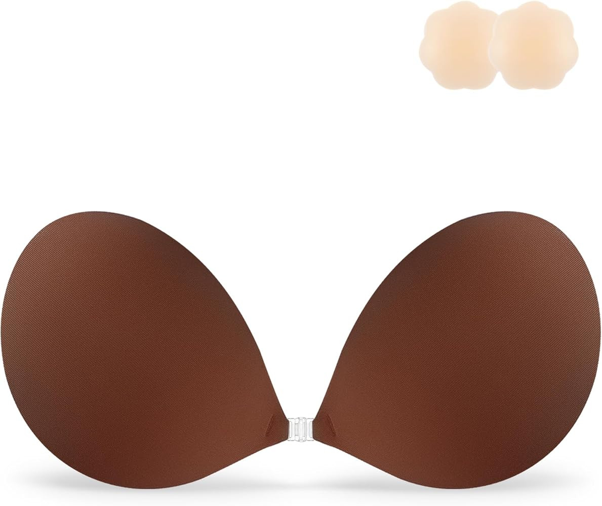 Niidor Adhesive Bra Strapless Sticky Invisible Push up Silicone Bra for Backless Dress with Reusa... | Amazon (US)