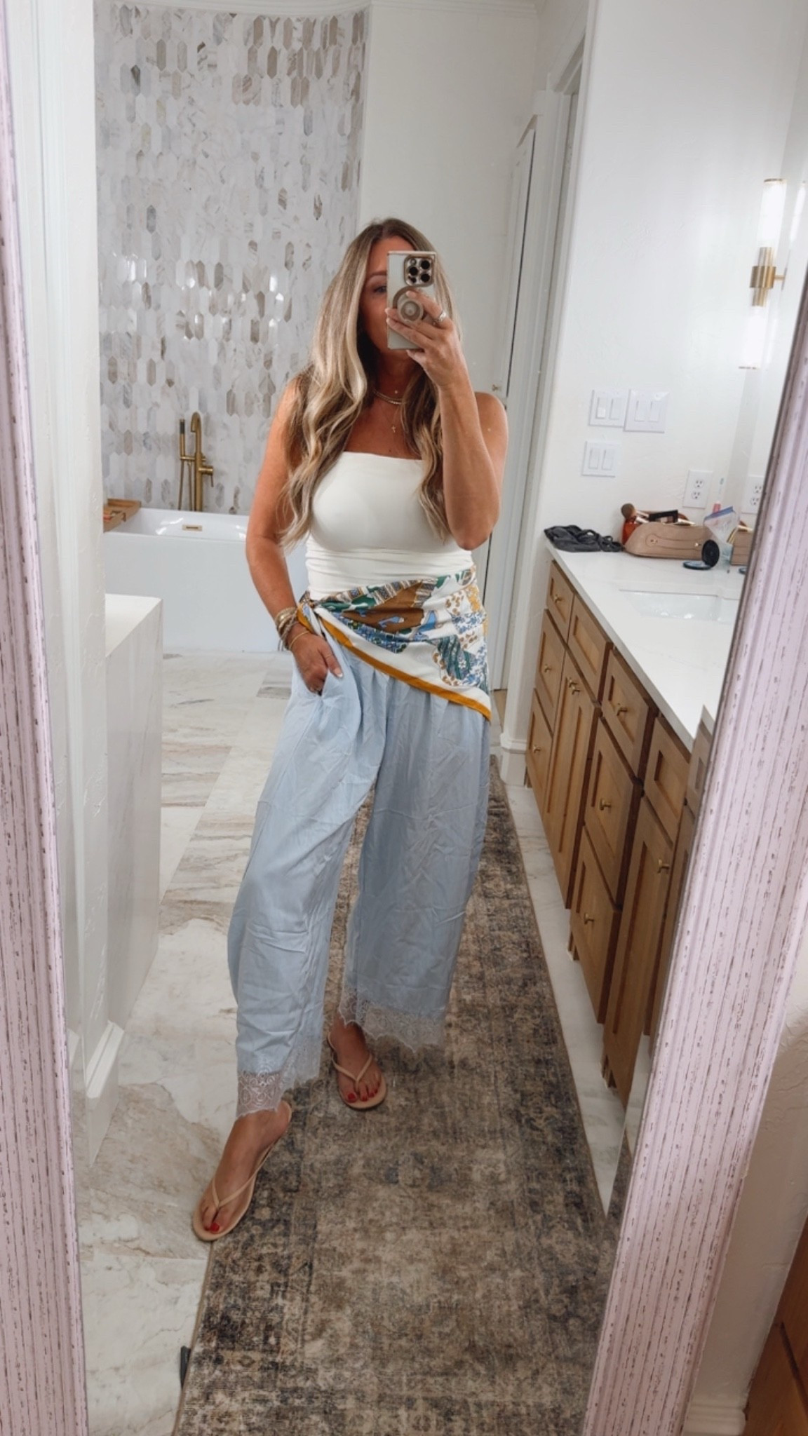 Vacation outfits beach. Scarf. Lace hem pants. Tube top. Summer outfit. Family photos outfits. Summer vacation. NSale. Nordstrom. NSale. Nordstrom anniversary sale. Set fits true to size. Sized up to a large. Travel outfit. Beach outfit. Linen pants. Skirt fits true to size. Graduation dresses. Graduation outfit. Wedding guest dress. Summer wedding guest. Vacation outfits. Resort wear. Summer outfits. Workwear. Mother’s Day outfit. All fit true to size. Workout outfits. Summer outfits. Madewell looks for less. Walmart fashion. 
Travel outfits. Memorial Day weekend outfit. July 4th outfits. Lake outfit. Shorts. Alo looks for less. Athleisure. Walmart. Walmart fashion. Springoutfits 2036. Workout. Sports Lon outfit. Lululemon. Freee people. Sized up one size to large in the romper for this comfy fit. White button down. Shorts. . Travel outfits. Spring fashion. 2026. Aerie. Plus
 size fashion. Vacation outfit. Spring outfits 2026. Sports outfit. Spring outfits 2026. Spring fashion. Easter. Jumpsuit. Romper.

#LTKmomlife