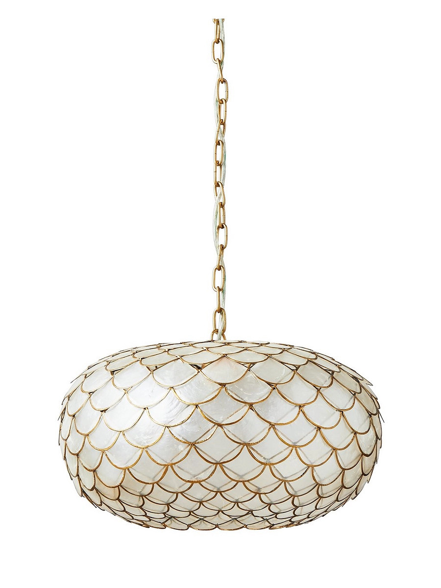 Capiz Scalloped Chandelier | Serena and Lily