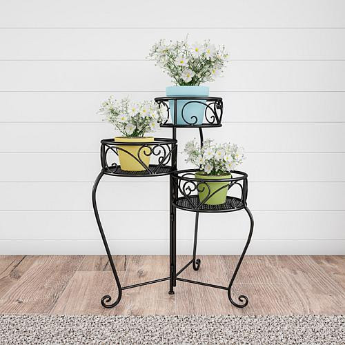 Nature Spring 3-Tier Plant Stand - Black | HSN