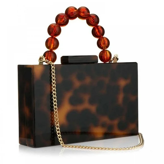B Acrylic Purses Evening Clutch Bag Marbling Handbags for Women Cross Body Bag with Pearl Chain F... | Walmart (US)