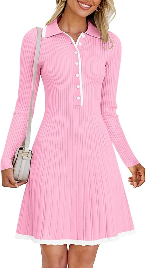 MEROKEETY Women's 2024 Fall Sweater Dress | Long Sleeve | Amazon (US)