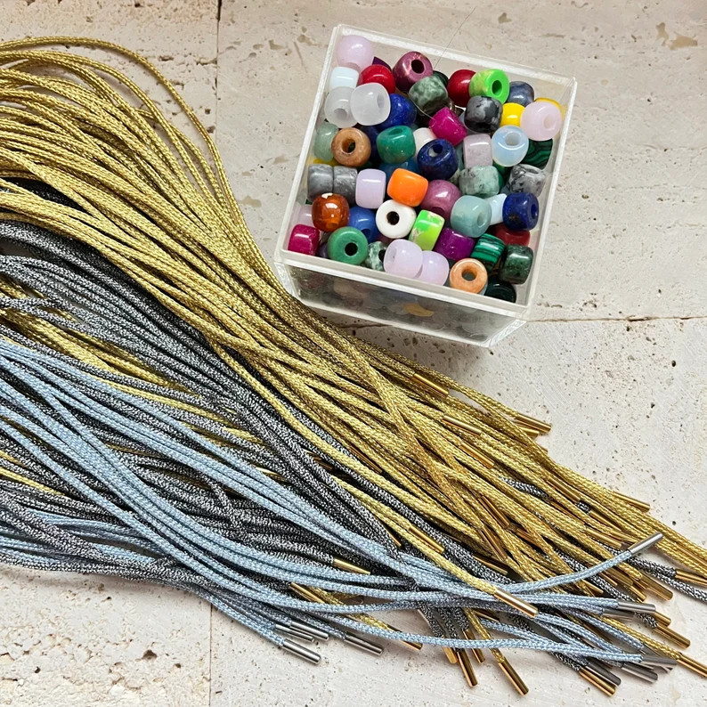 Gold Bracelet & Necklace Cord, Lurex Cord, Forte Bead Bracelet, Gold Cord With Finished Ends, For... | Etsy (US)