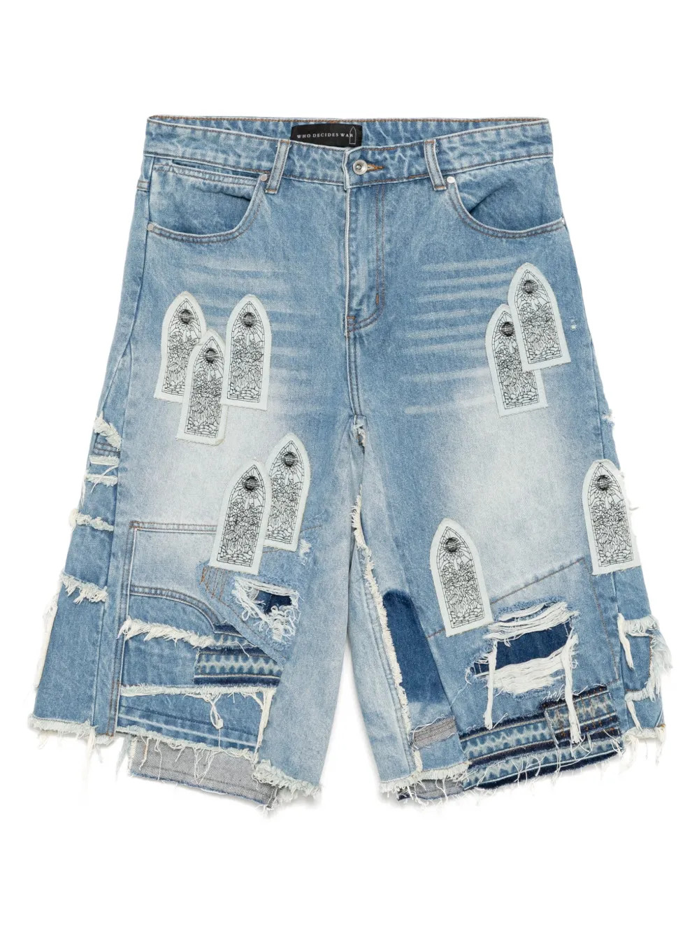 Who Decides War Arch Blowout Denim Shorts | Blue | FARFETCH CN | Farfetch (CN)