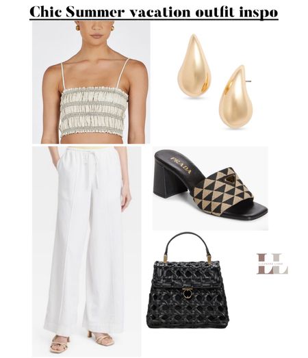 Travel outfit, chic summer fashion, linen pants, linen top, designer , Nordstrom, resort wear, vacation look, outfit ideas, rattan bag, Prada , gold earrings, my style, what I wore 

#LTKstyletip #LTKfindsunder100 #LTKtravel