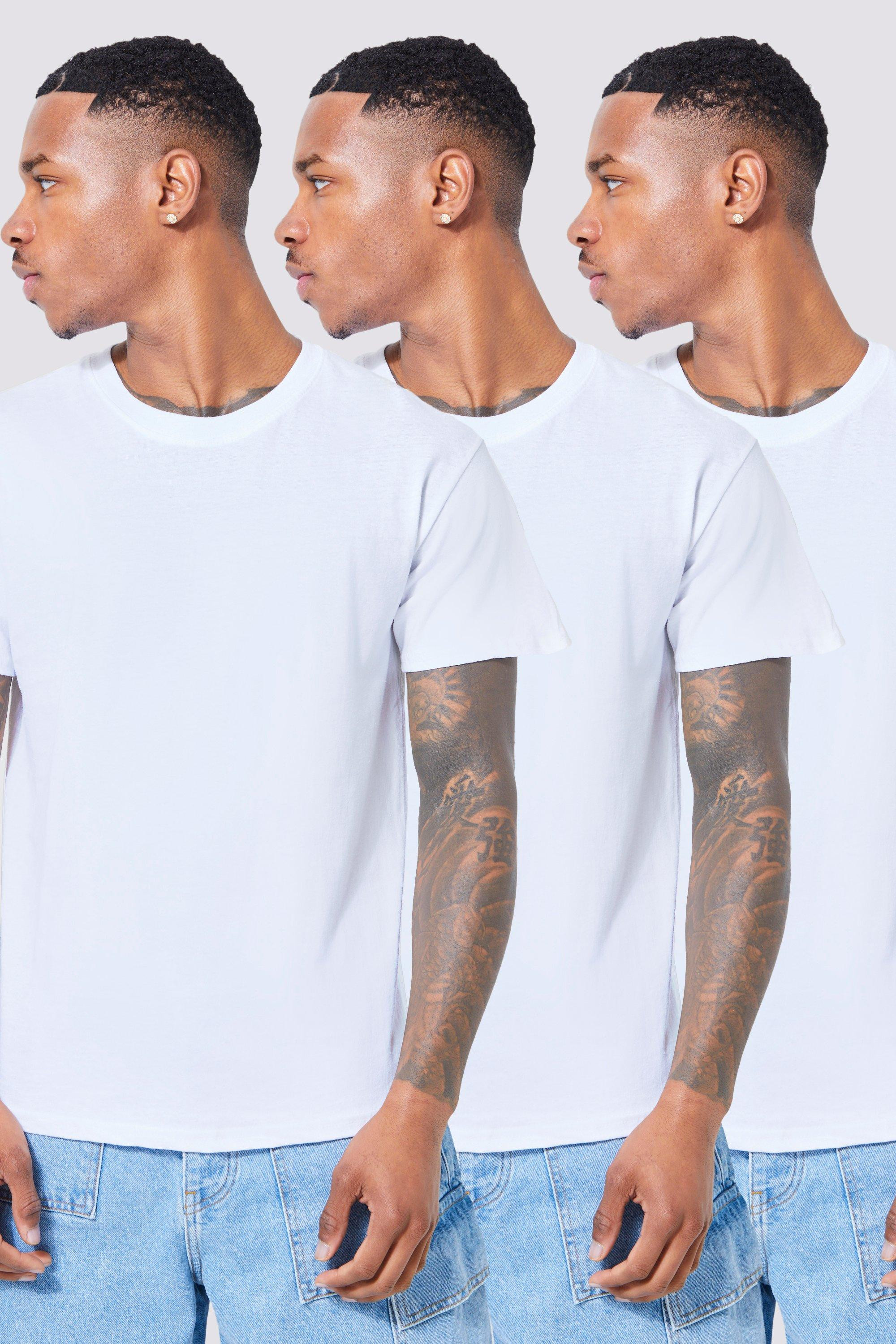 3 Pack Basic Crew Neck T-shirt | boohooMAN (US & CA)