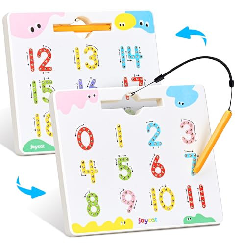 JoyCat Double-Sided Magnetic Number Tracing Board - 2-in-1 Numbers 1-20 Writing Toys for Toddlers & Kids, Preschool Math Manipulatives, Kindergarten Educational Learning Gifts for 3-5 Year Olds | Amazon (US)