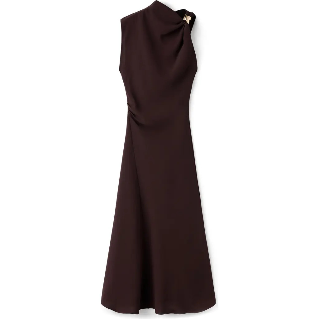 MANGO Asymmetric Neck Dress in Brown at Nordstrom Rack, Size Small | Nordstrom Rack