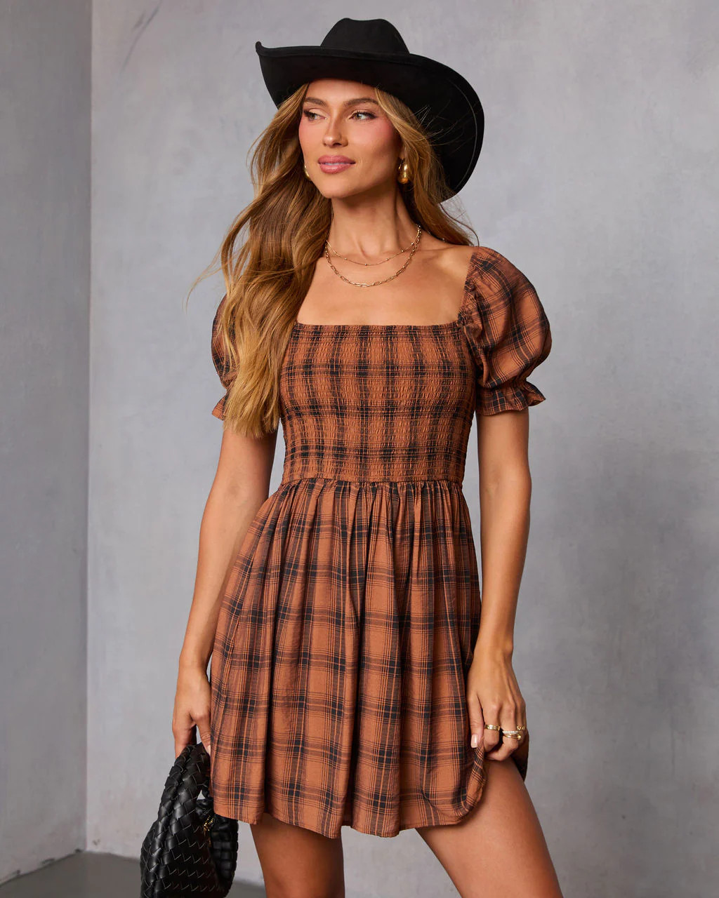 Heritage Plaid Smocked Mini Dress | VICI