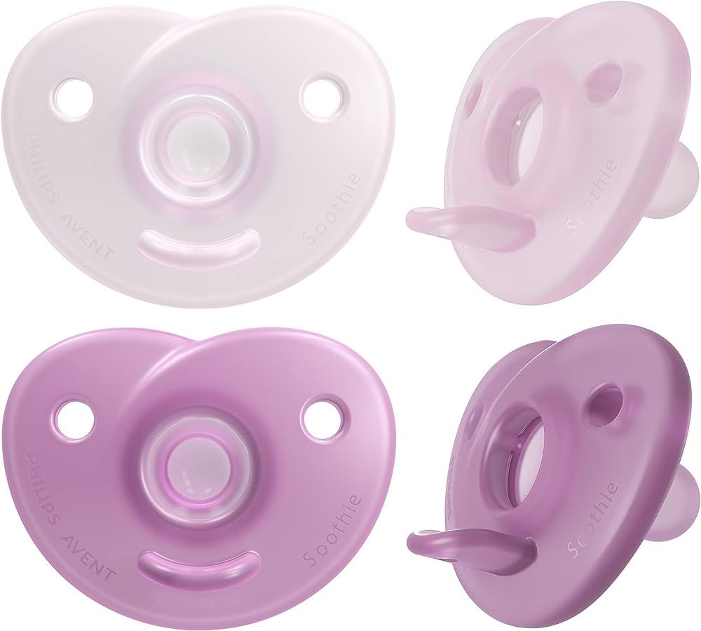 Philips AVENT Soothie Heart Pacifier, 0-3 Months, Pink/Light Pink, 4 Pack, ‎SCF099/42 | Amazon (US)