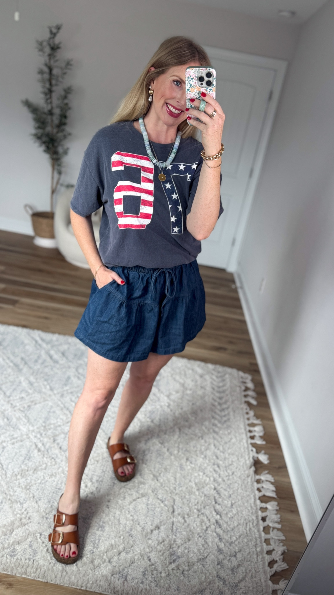 Daily try on, Walmart outfit, Walmart fashion, Walmart try on, Americana tee, loose denim shorts

#LTKootd #LTKmomlife