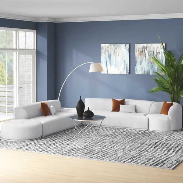 Ariyona Velvet 5-Piece Modular Sectional | Wayfair North America