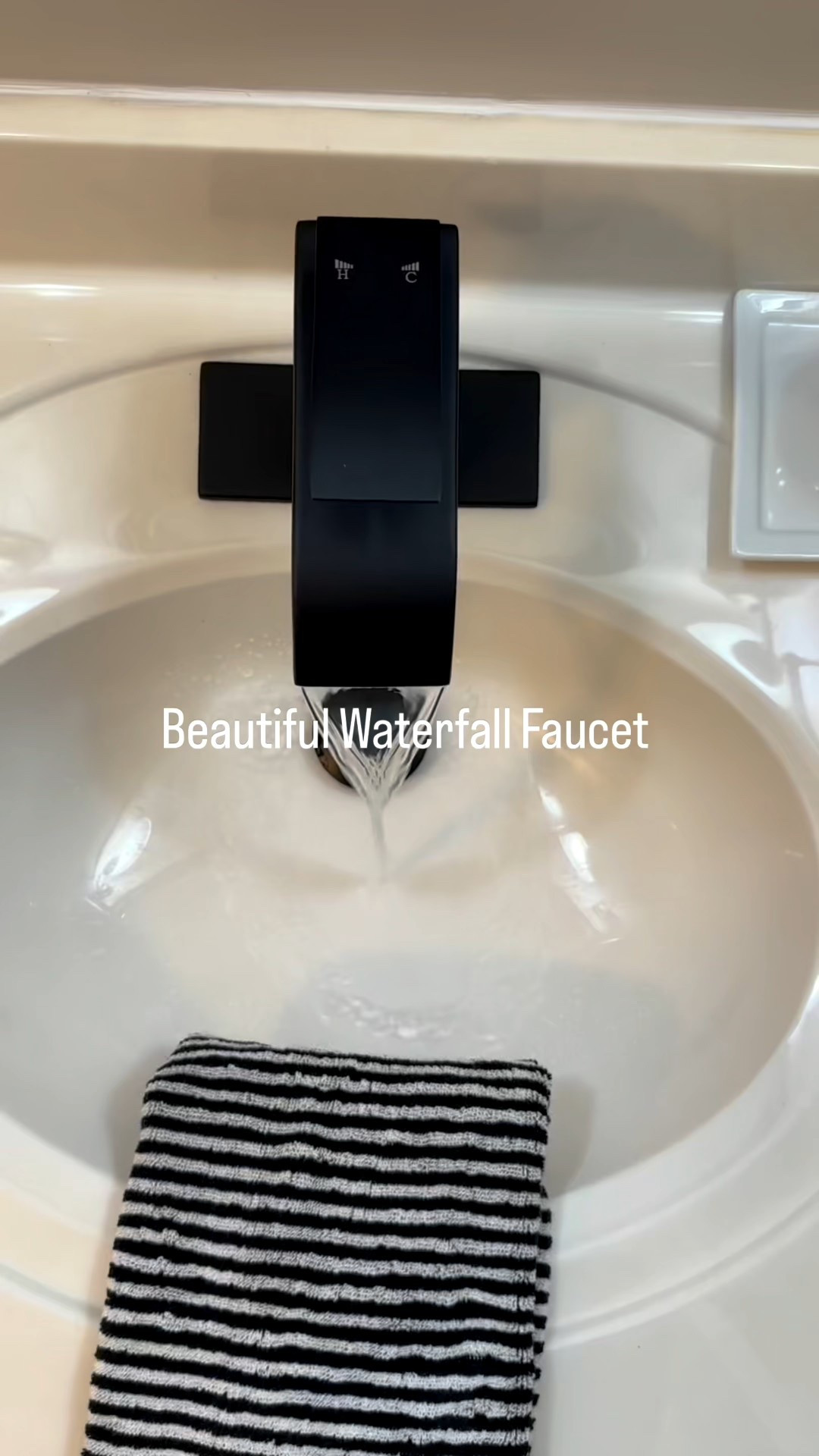 Qomolangma Black Waterfall Spout Bathroom Faucet, Single Handle Vanity Sink, Rv Lavatory Vessel Faucet Suitable for 1 or 3 Holes with 6 Inch Deck Plate & Hose Matte Black



#LTKHome