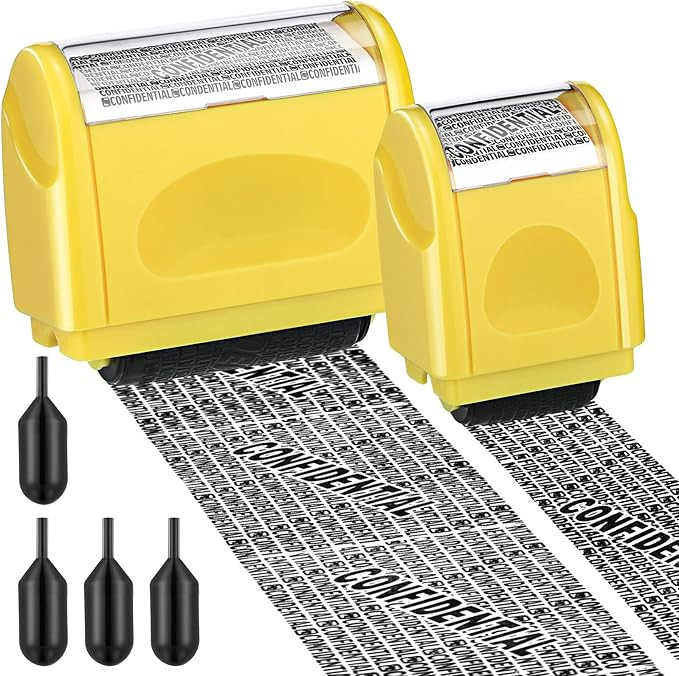 Nezyo 2 Pack Identity Protection Roller Stamp Identity Theft, Confidential, Privacy Roller Stamp ... | Amazon (US)