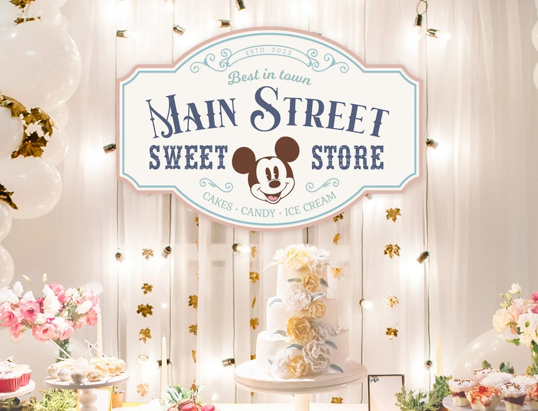 Printable Mickey Sweet Store Sign, Main Street Candy Shop, Perfect for Any Disney Theme Birthday ... | Etsy (US)