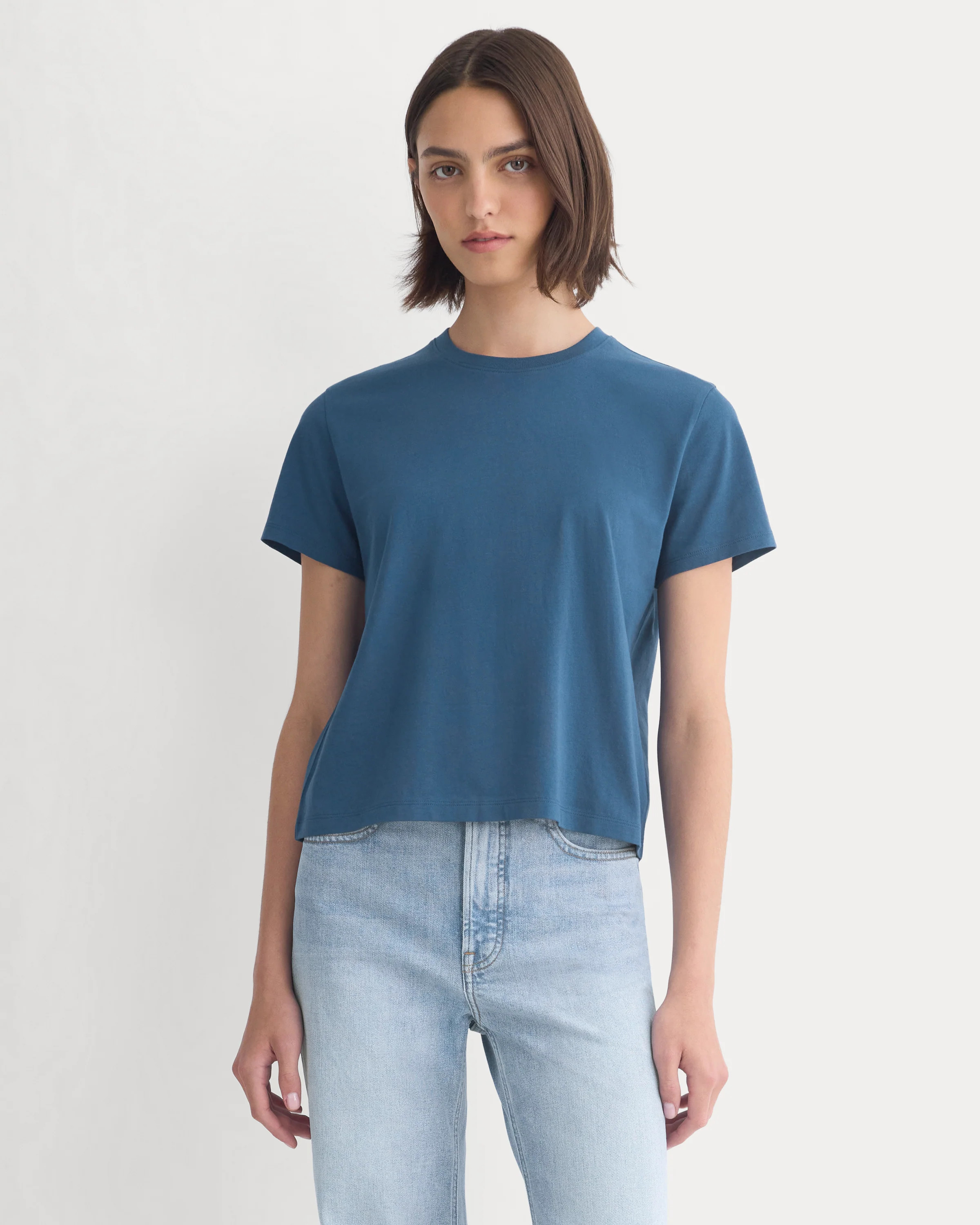 The Box-Cut Tee in Essential Cotton | Blue Wing Teal | No Pocket | Everlane