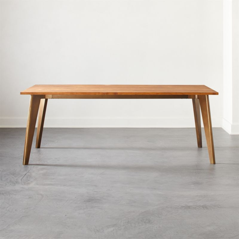 Harper Brass Dining Table with Wood Top | CB2 | CB2