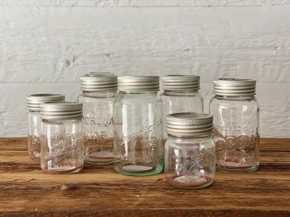 Collection of 7 antique/vintage glass canning Mason jars | Etsy | Etsy (CAD)