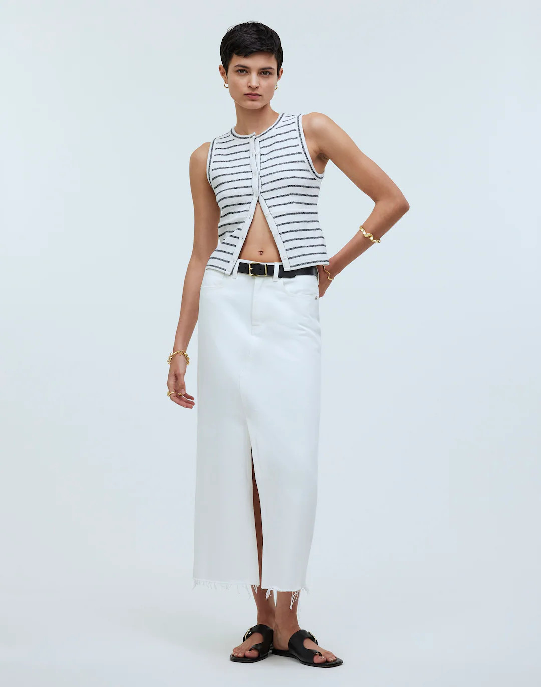 Split-Crewneck Cardigan Tank | Madewell