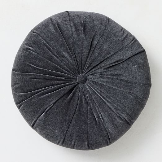 Classic Cotton Velvet Tufted Round Pillow | West Elm (US)