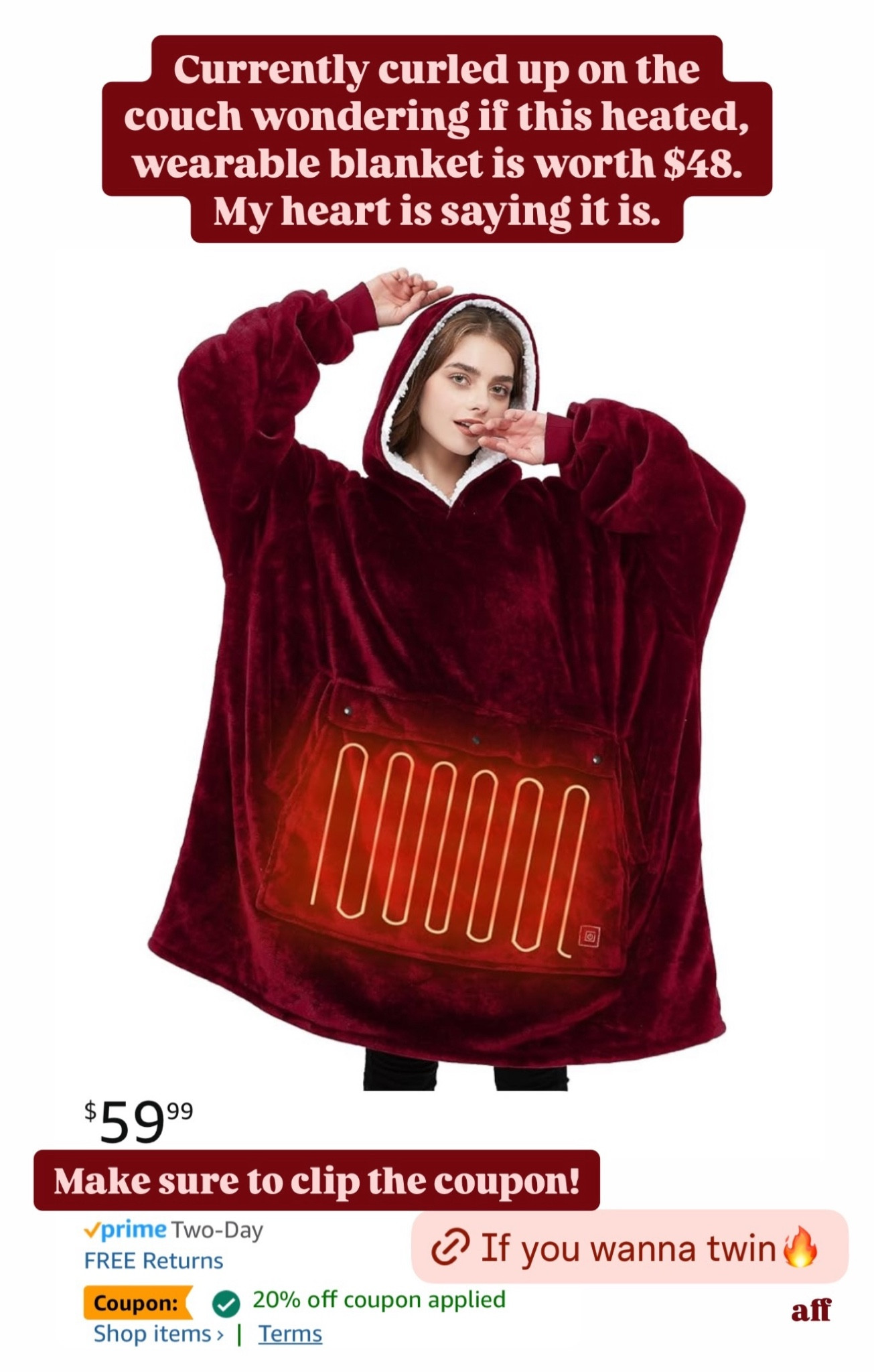 This heated wearable blanket would be a perfect gift for any homebody for Christmas! Don't forget to clip the coupon!
...........
Amazon gift ideas last-minute gift ideas what elephant things party gift ideas Yankee swap gift ideas gifts under $50 gifts under $100 gifts for her gifts for mother-in-law gifts for mother gifts for mom gifts for sister gifts for friends gifts for him Favorite things party gift ideas, fleece blanket blanket jacket blanket coat heatable blanket warm blanket cozy blanket home body gift ideas heated blanket homebody gifts lounge set cozy set matching set fleece hoodie fleece pullover 

#LTKGiftGuide #LTKFamily #LTKHome