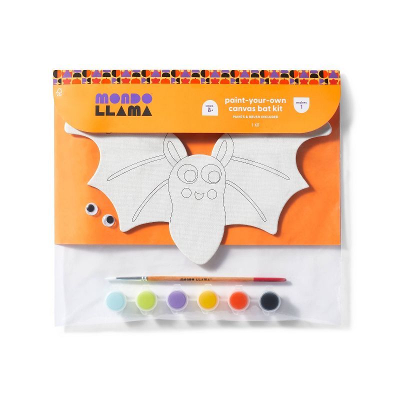 Paint-Your-Own Shaped Bat Canvas with Googly Eyes - Mondo Llama™ | Target
