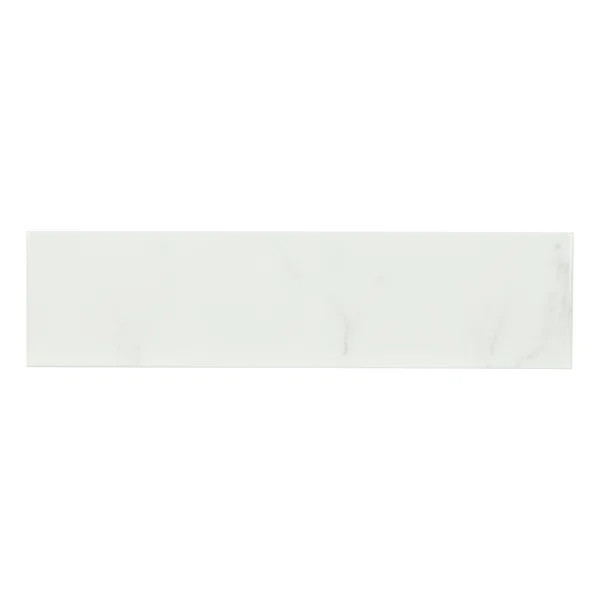 Classique White Carrara 4" x 16" Ceramic Marble Look Subway Wall Tile | Wayfair North America