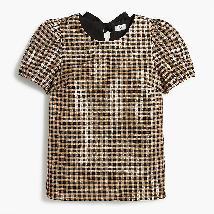 Lurex® puff-sleeve top | J.Crew Factory