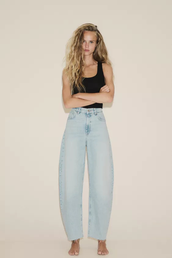 HIGH-WAIST TRF BARREL JEANS | Zara US
