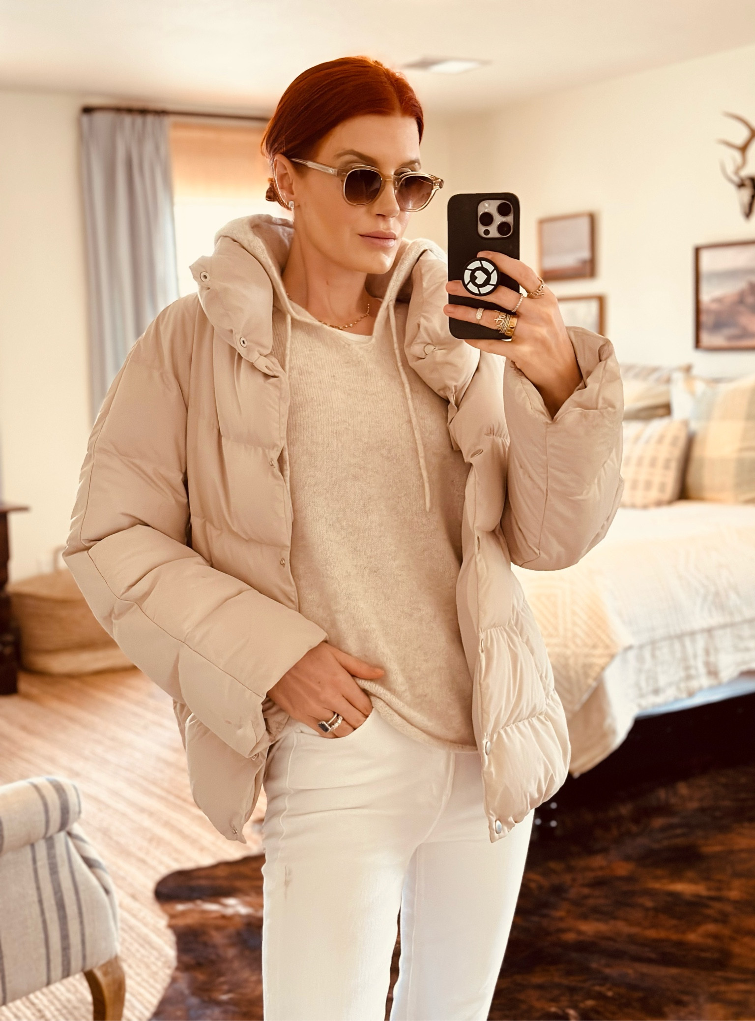 Added a new cashmere hoodie to my collection of elevated casual wear. This is a spring weight and it’s in the same color family as all of my Brochu so it layers perfectly. 
I paired this back with suede loafers (Loro Piana inspired) and my white jeans are a perfect way to bring this look into spring. 

#LTKworkwear #LTKover40 #LTKtravel