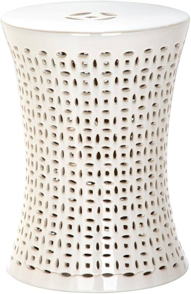 Safavieh ACS4550B Camilla Ceramic Decorative Garden Stool, 0, Cream | Amazon (US)