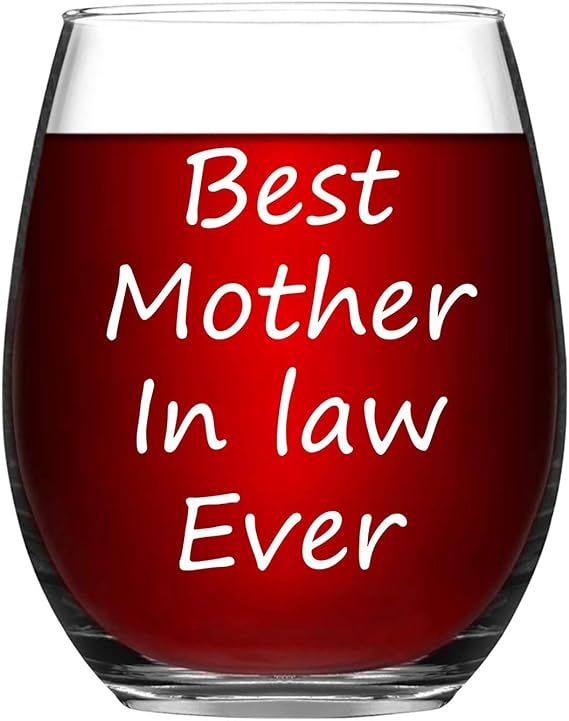 Best Mother In Law Wine Glass Mother In Law Gifts Birthday Mothers Day Mother In Law Gifts for Mo... | Amazon (US)