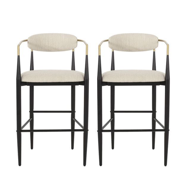 Set of 2 30" Elmore Modern Fabric Upholstered Iron Counter Height Barstools - Christopher Knight ... | Target