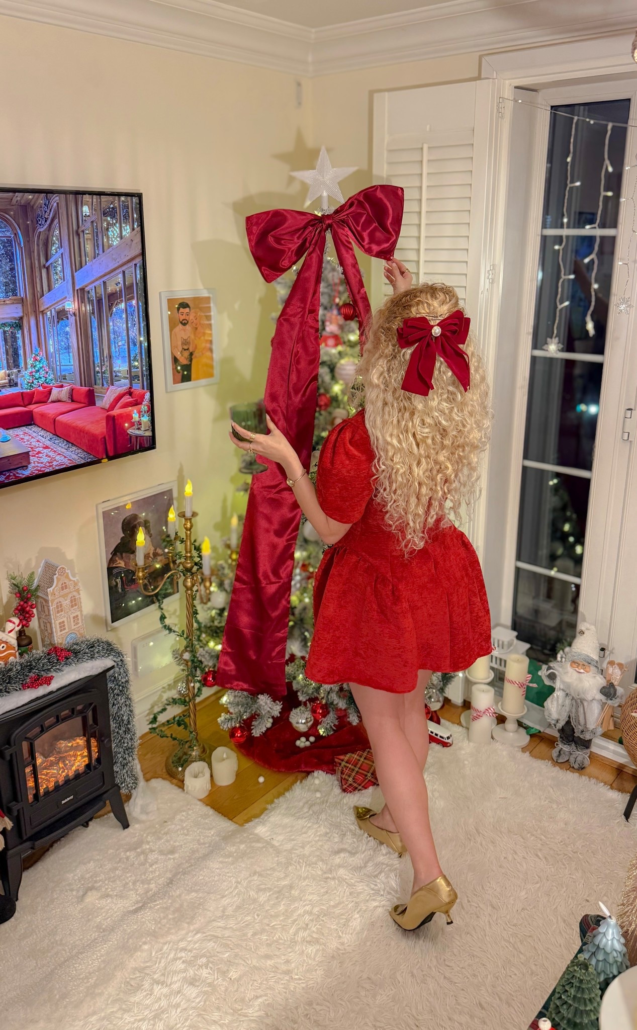 Red velvet dress ❤️

#LTKfestive #LTKwinter #LTKuk