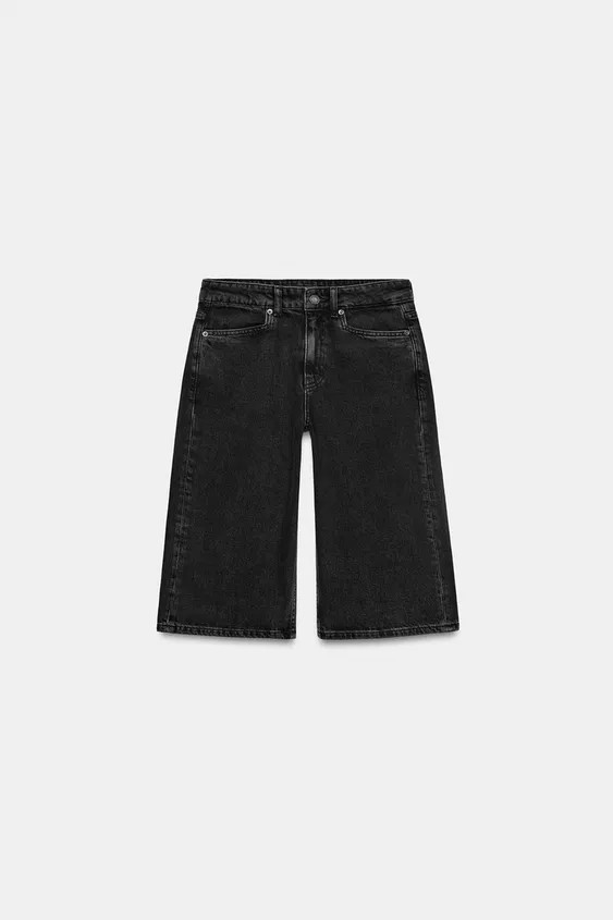 ZW COLLECTION MID-WAIST DENIM BERMUDA SHORTS | Zara UK