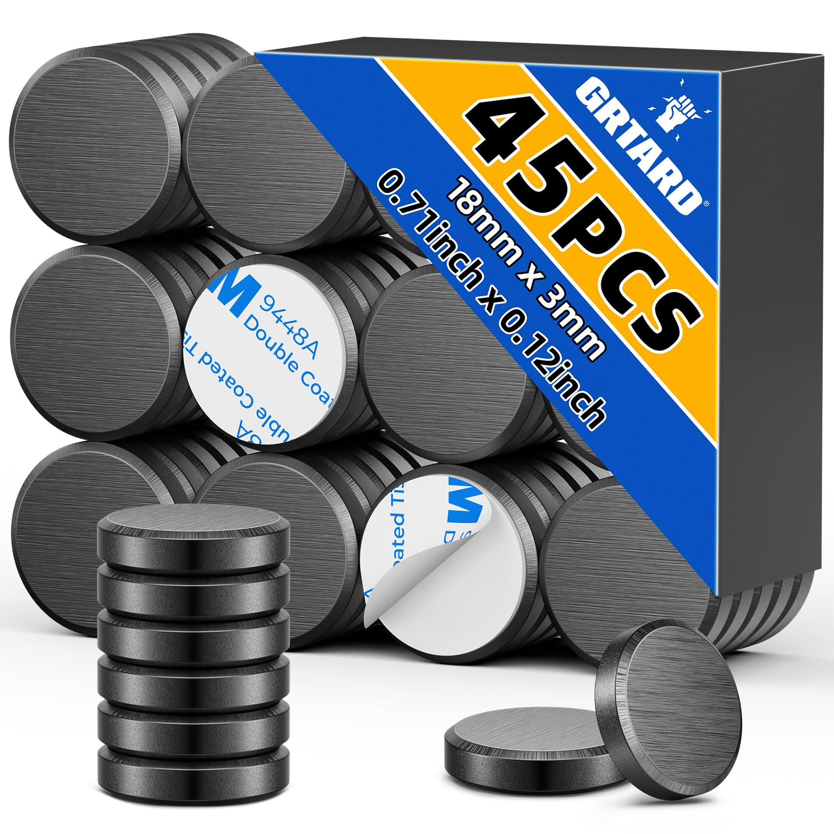 Grtard 45 Pack Ceramic Magnets with Adhesive Backing, Small Round Disc for Crafts, DIY, Science, ... | Amazon (US)