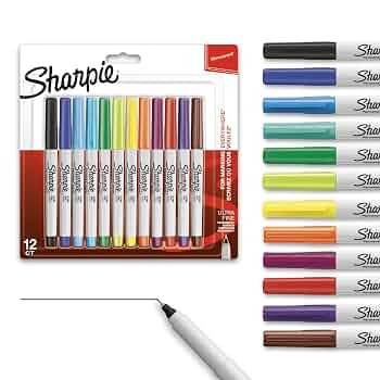 Sharpie Permanent Markers Ultra Fine Point Assorted Colors 12 Count | Amazon (US)
