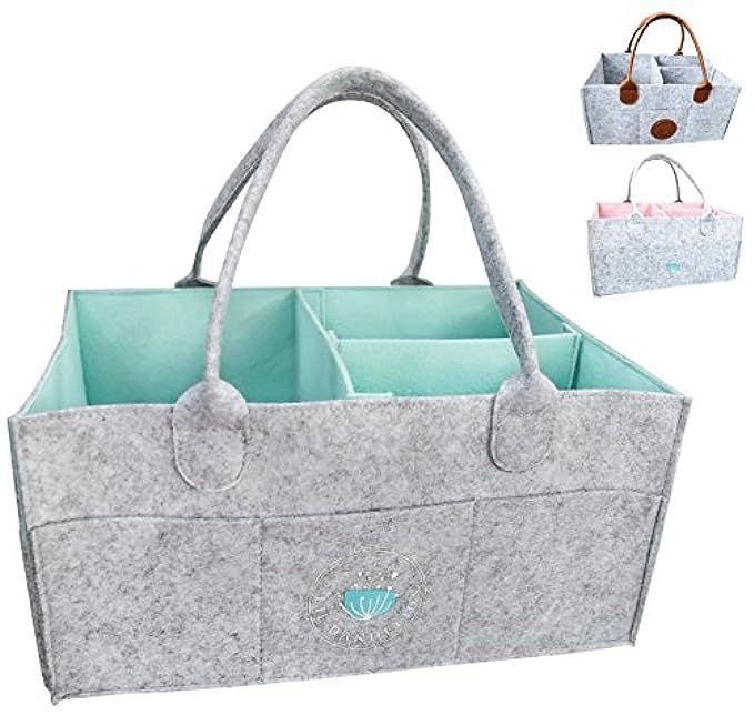 Baby Diaper Caddy Organizer - Baby Shower Gift Basket For Boys Girls | Diaper Tote Bag | Nursery Sto | Amazon (US)