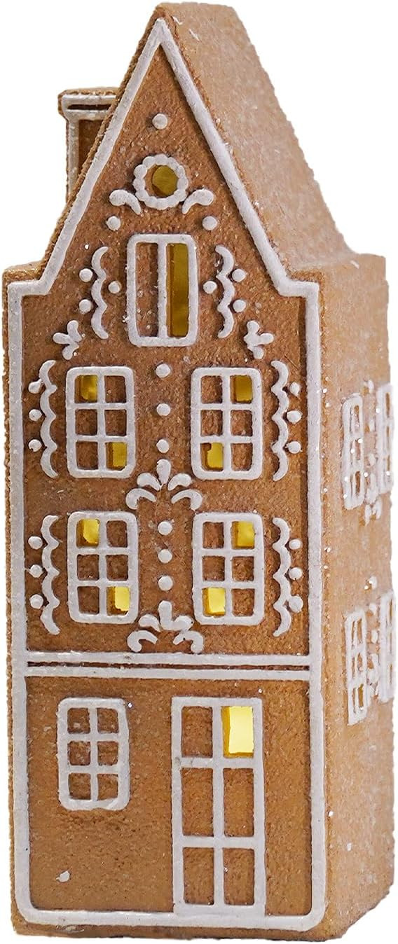 Cynkeyee Gingerbread Christmas Decorations Collectible Figurines - Resin Christmas Gingerbread Ho... | Amazon (US)