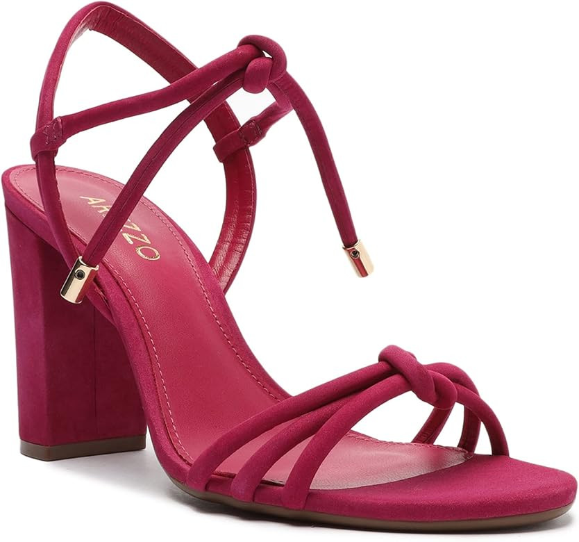 Arezzo Women's Camila Lace Up Strappy Chunky Heel Sandal | Amazon (US)