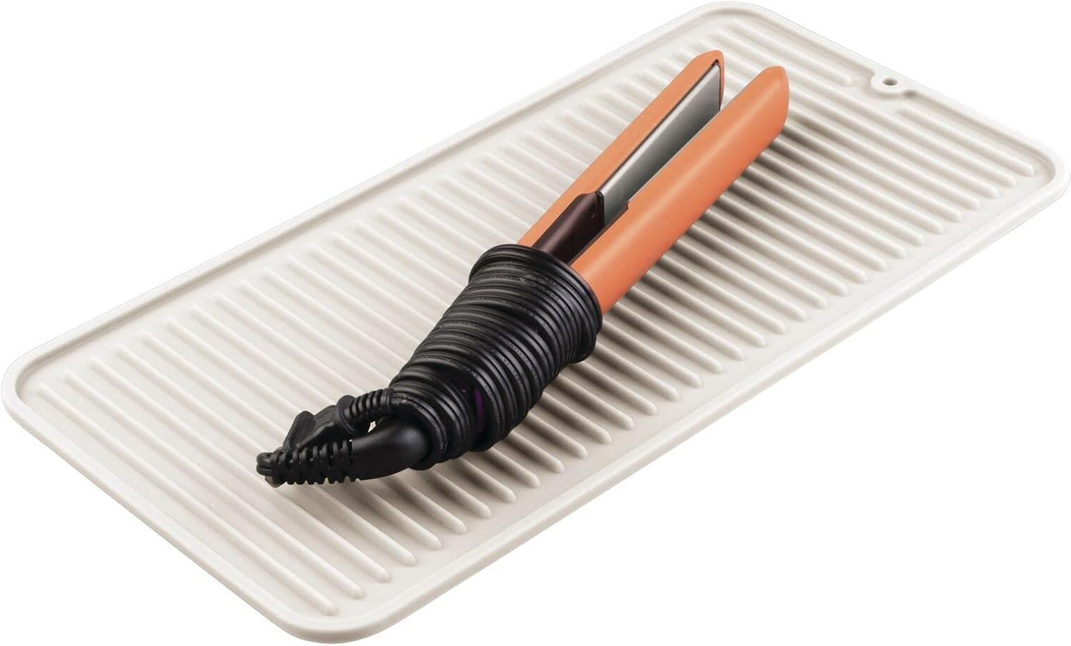 mDesign Silicone Heat-Resistant Hair Care Styling Tool Mat for Curling or Flat Irons, Straightene... | Amazon (US)