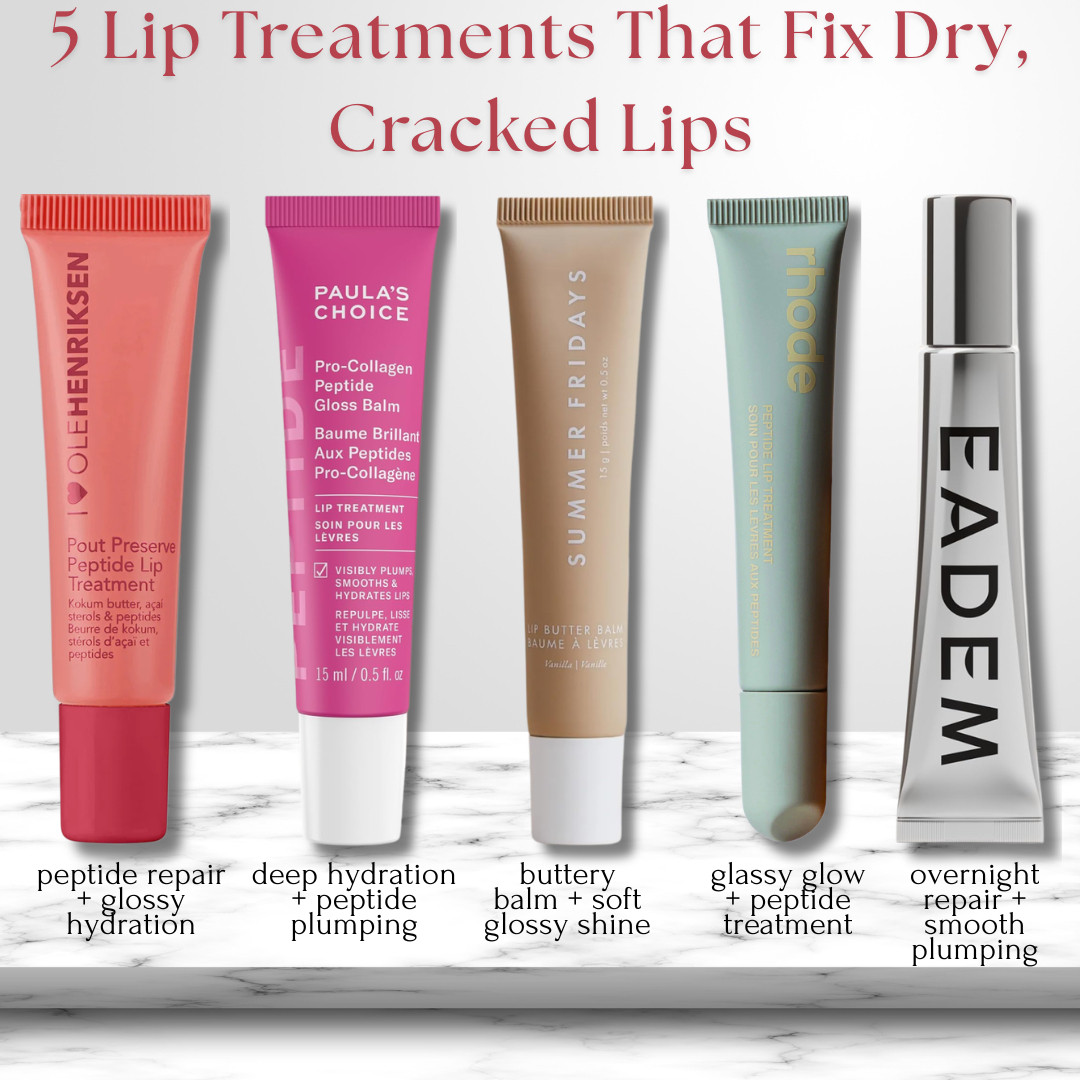 Lip Treatments That Treat Dry, Cracked Lips 👄 

If your lips feel dry, cracked, or constantly need reapplying balm, a good lip treatment can completely transform them. 

These hydrating peptide lip treatments help repair dryness, smooth texture, and create soft, glossy lips.

Here are 5 lip treatments that actually fix dry, cracked lips:

• Ole Henriksen Pout Preserve Peptide Lip Treatment
A peptide-packed lip treatment that deeply hydrates, repairs dryness, and leaves lips soft with a glossy finish.

• Paula’s Choice Pro-Collagen Peptide Gloss Balm
A hydrating peptide lip balm that visibly smooths and plumps lips while restoring moisture.

• @Summer Fridays Lip Butter Balm
A buttery lip balm that deeply hydrates while adding a soft glossy shine for healthy-looking lips.

• Rhode Peptide Lip Treatment
A peptide-rich lip treatment that delivers intense hydration and creates that smooth glassy lip look.

• EADEM Le Chouchou Lip Softening Balm
An overnight lip treatment that repairs dryness, smooths texture, and helps lips look fuller and softer.

Perfect for:
• Dry lips
• Cracked lips
• Peptide lip treatments
• Glossy hydrating lip balms
• Overnight lip repair
• Smooth, plump lips

↓ Everything is linked 


#LTKTravel #LTKBeauty #LTKselfcare