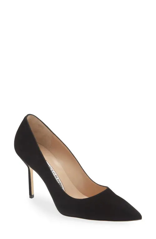Manolo Blahnik BB Pointed Toe Pump in Black at Nordstrom, Size 6Us | Nordstrom
