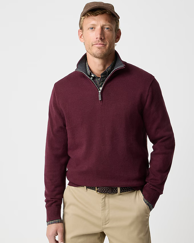 Cotton quarter-zip sweater | J.Crew Factory