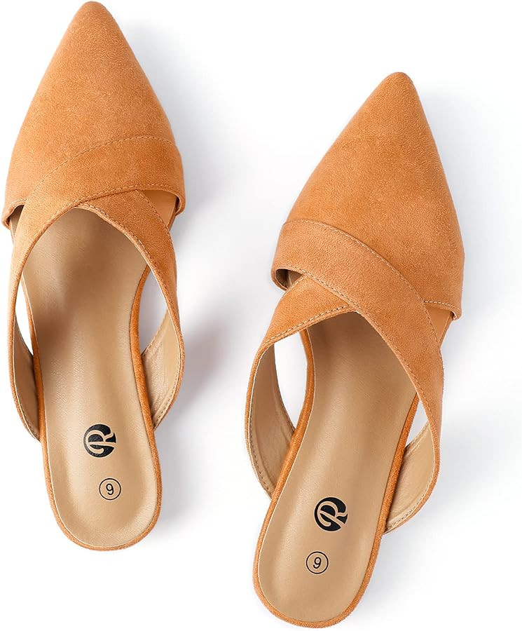 Rekayla Women’s Mules Closed Pointed Toe Backless Loafer Shoes for Women | Amazon (US)