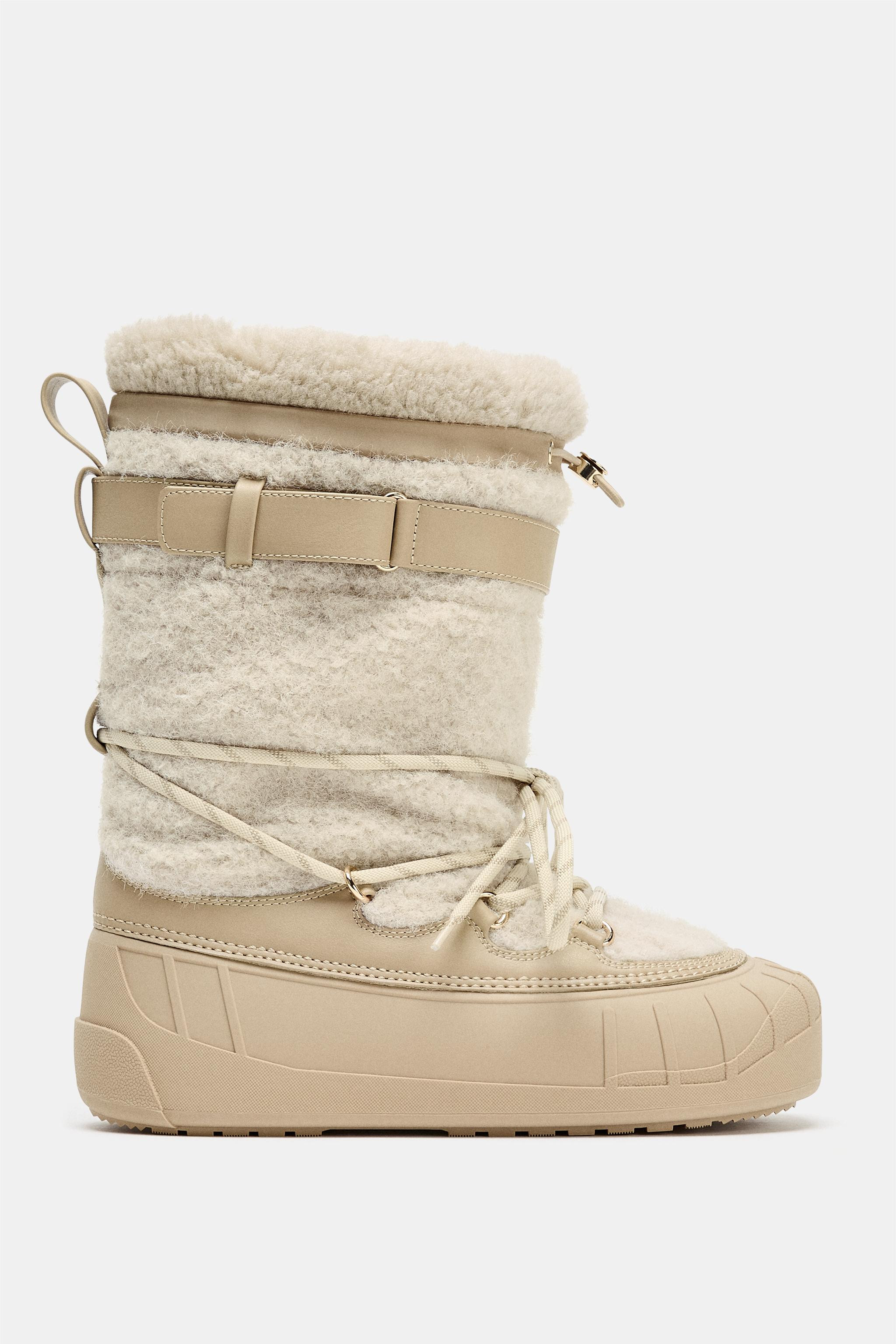 FAUX SHEARLING ANKLE BOOTS SKI COLLECTION | Zara US