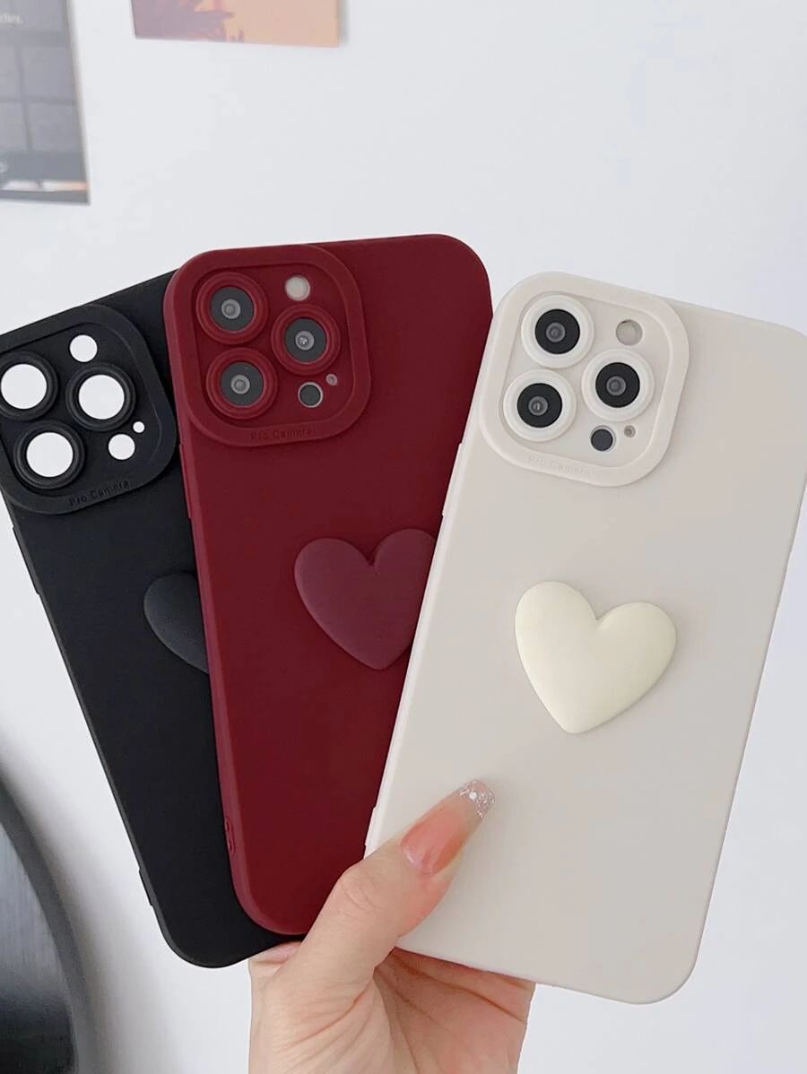 3pcs Heart Print Phone Case SKU: se2210244511137441(58 Reviews)$3.50Make 4 payments of $0.87 $3.3... | SHEIN