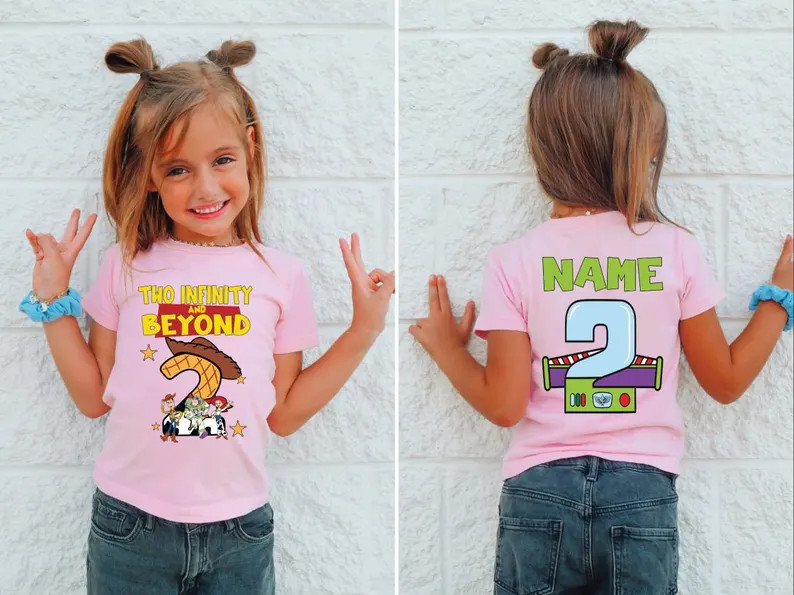 Two Infinity and Beyond Personalized 2nd Birthday Shirt Custom Name Toy Story Toddler Tee Boy Gir... | Etsy (Global)