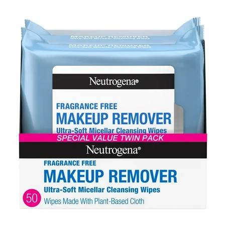 Neutrogena Fragrance Free Makeup Remover Wipes, Face Cleansing Towelettes, 25 Count, 2 Pack | Walmart (US)