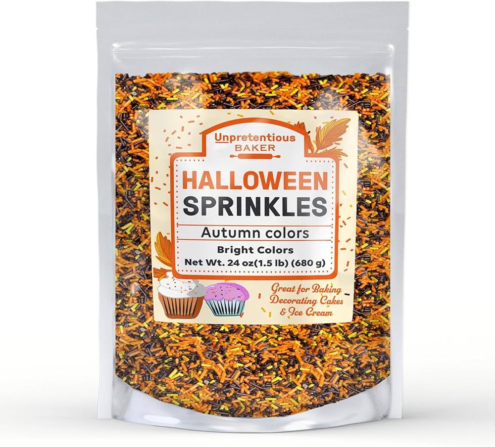 Halloween Sprinkles (1.5 lb) Autumn Mix Jimmies, Gluten Free, Orange, Yellow, & Brown Halloween S... | Amazon (US)